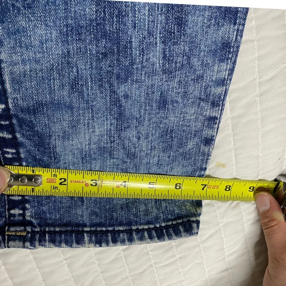 True Religion Rocco Mens 36 Relaxed Skinny Jeans Flap Pocket Faded Denim